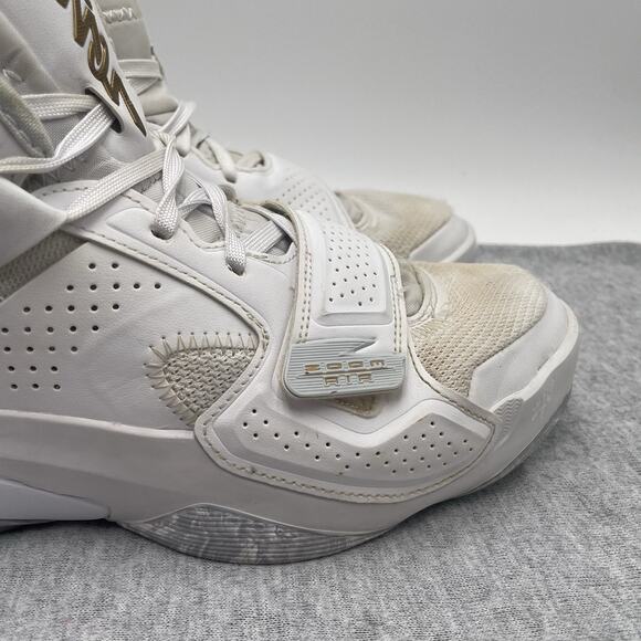 Men’s NIKE Air Jordan Zion 2 TB Nike White Basketball Size 8 Gold DQ7688-170 - Picture 7 of 12